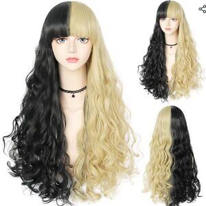 New Split black and blonde wig wavy 24"